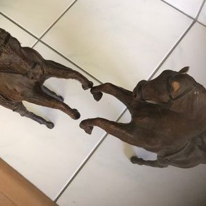 Leather sculpture 2 horses and 1 camel. Beautiful decorations